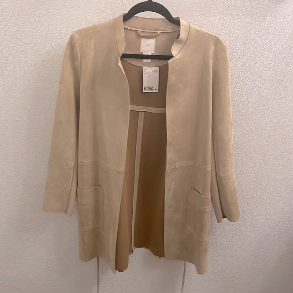H&M Taupe Faux Suede Coat - Picture 2 of 4
